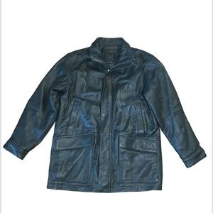 Vintage Liz Claiborne Black Lamb Leather Heavyweight Jacket Size XL Thinsulate